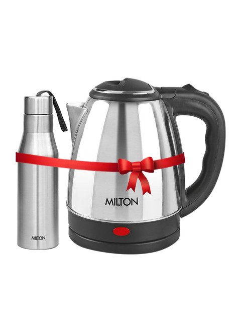 Milton Silver Combo Go Electro Kettle 1.5 Ltr & Super 750 Steel Bottle 650 ml - Image 2