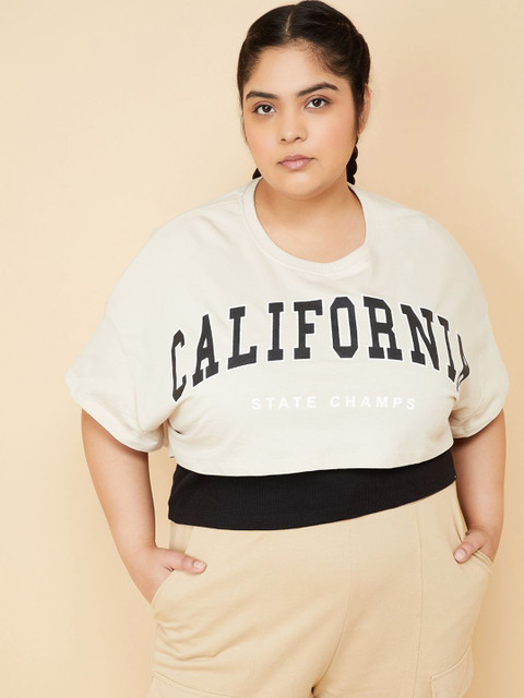 max Women Plus Size Athleisure Crop T-shirt with Camisole