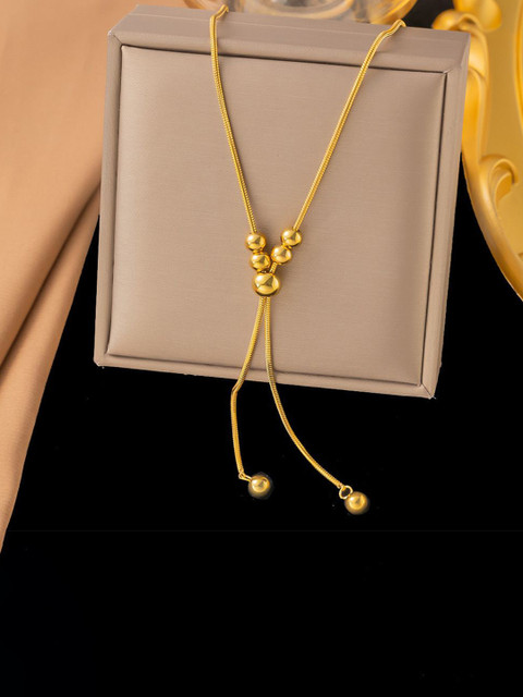 MYKI Stainless Steel Gold-Plated Charming Necklace