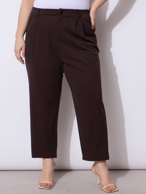 SASSAFRAS Curve Women Mom Fit Pleated Trousers