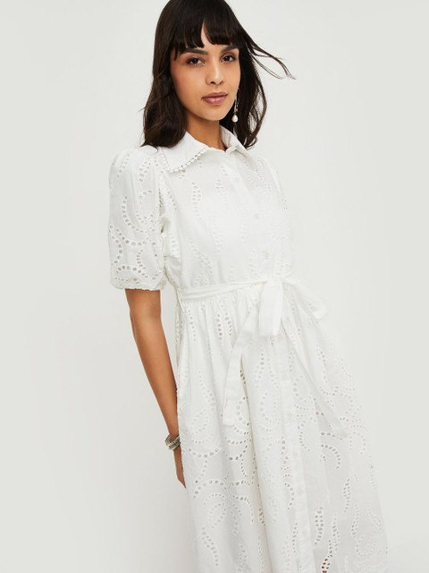 max Women Cotton Shirt Midi Dress