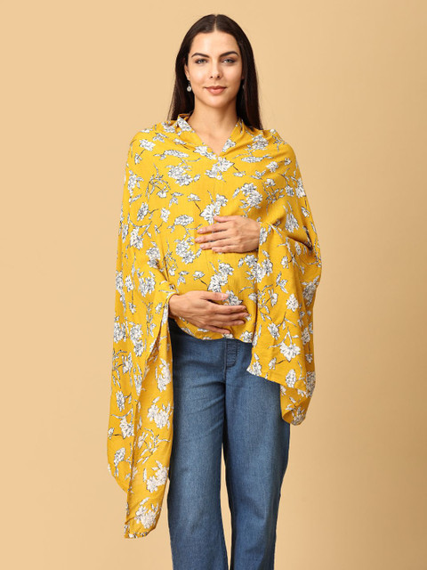 The Mom Store Women Floral Printed Cotton Maternity Top
