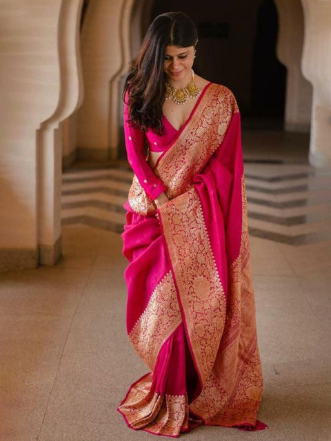 LEAFFEB Banarasi Saree