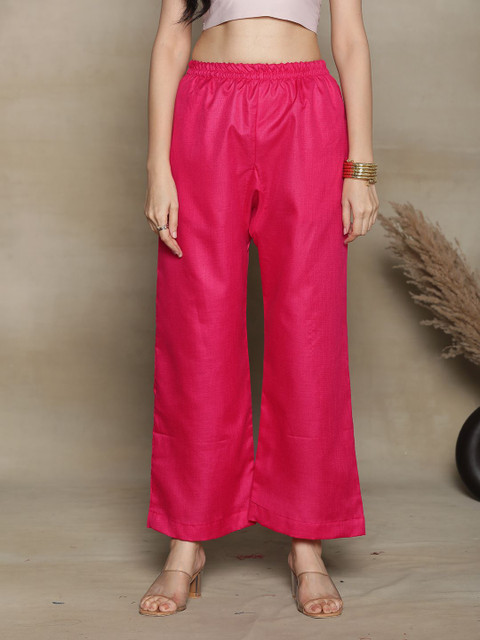 LetsDressUp Women Magenta CottonSlub Palazzo