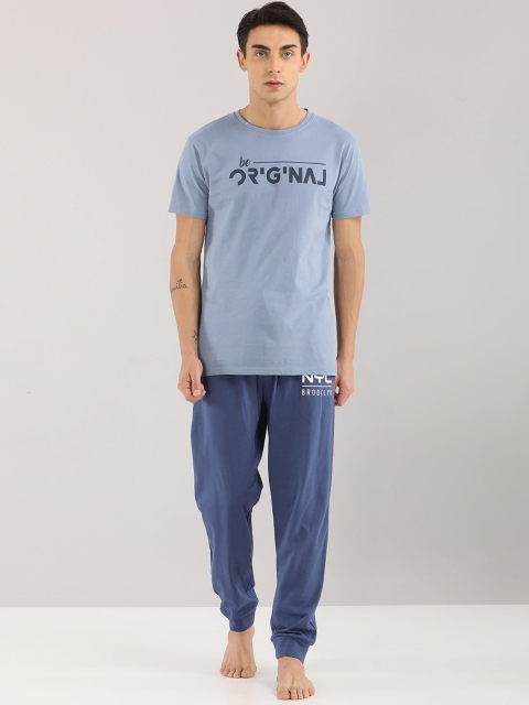 Masculino Latino Men Printed T-shirt & Joggers Night suit