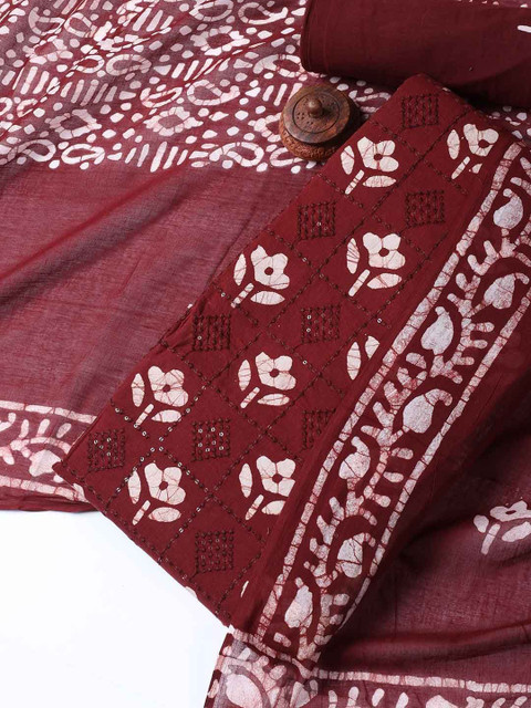 Meena Bazaar Floral Printed Unstitched Dress Material