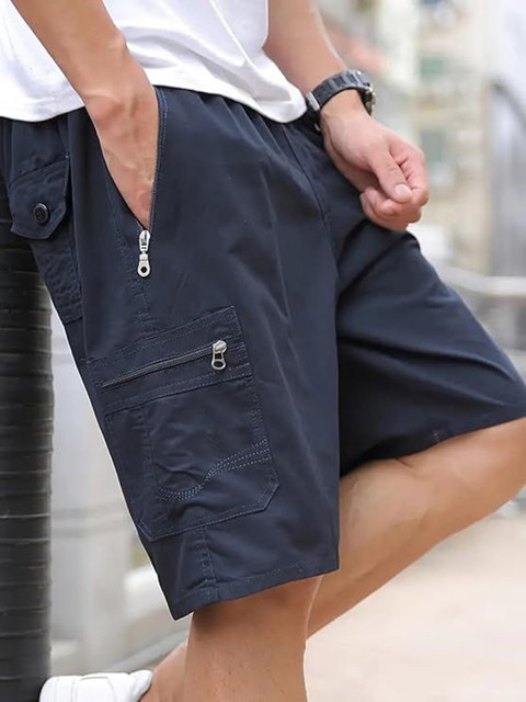 R.Code by The Roadster Life Co. Men Loose Fit High-Rise Cargo Shorts