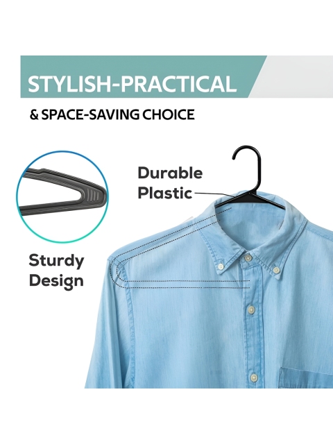 Go Hooked Pack of 2 Clothes Hangers with Smooth Finish and Non-Slip Grooves - Image 7
