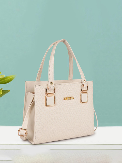 FOMMIL Satchel Women Textured Handbag with Detachable Sling Strap