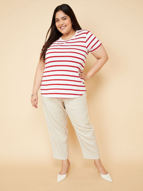 max Women Plus Size Striped Round Neck T-shirt - Image 6