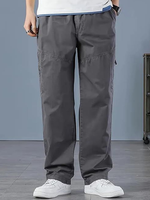 R.Code by The Roadster Life Co. Men Regular Fit High Rise Cotton Cargo Trousers