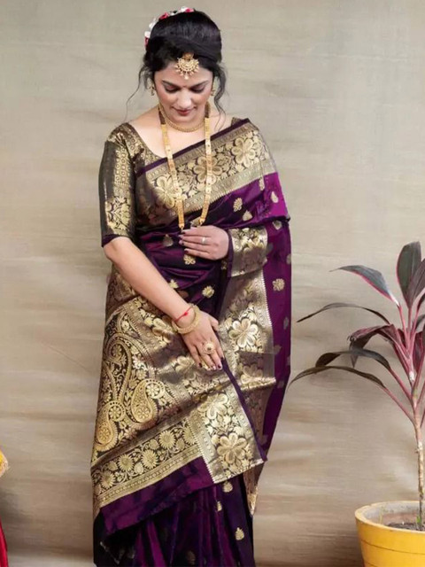 Moda Rapido Ethnic Motifs Woven Design Zari Banarasi Saree