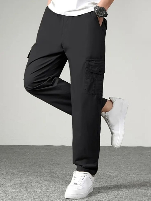 R.Code by The Roadster Life Co. Men Flat-Front Cargos Trousers