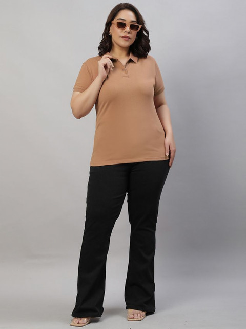 Wear Your Opinion Women Plus Size Half Sleeve Polo Collar Neck Polo T-shirt - Image 6