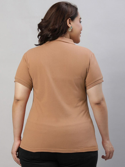 Wear Your Opinion Women Plus Size Half Sleeve Polo Collar Neck Polo T-shirt - Image 4