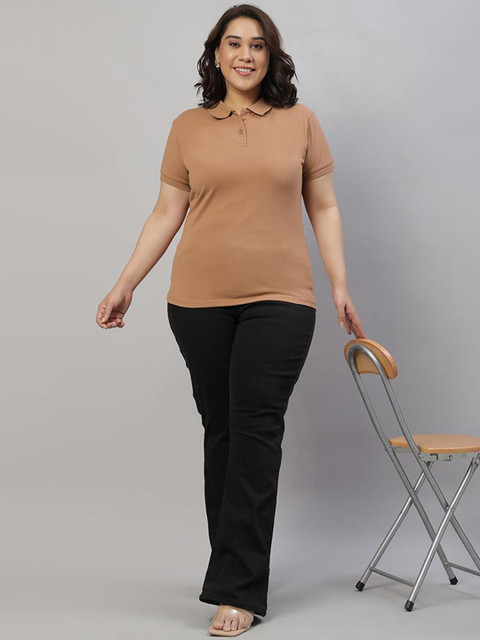 Wear Your Opinion Women Plus Size Half Sleeve Polo Collar Neck Polo T-shirt - Image 5