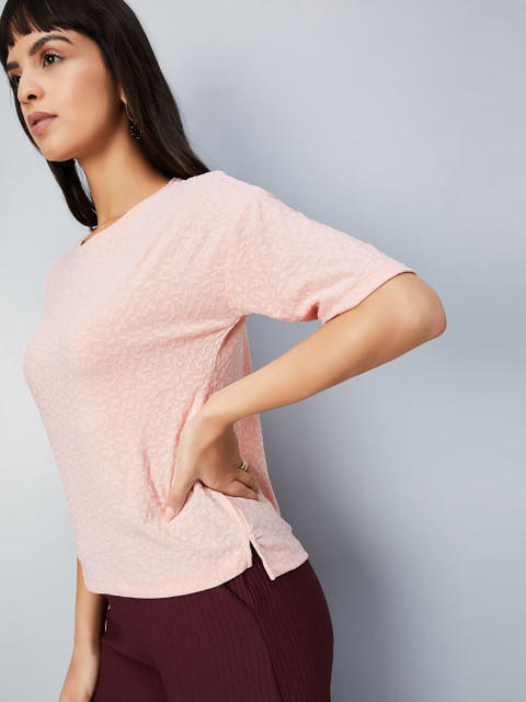 max Women Plus Size Abstract Printed Round Neck T-shirt - Image 3