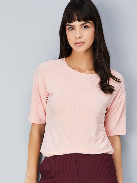 max Women Plus Size Abstract Printed Round Neck T-shirt