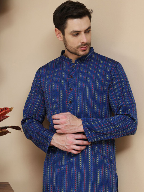 Anouk Rustic Men Self Design Straight Kurta