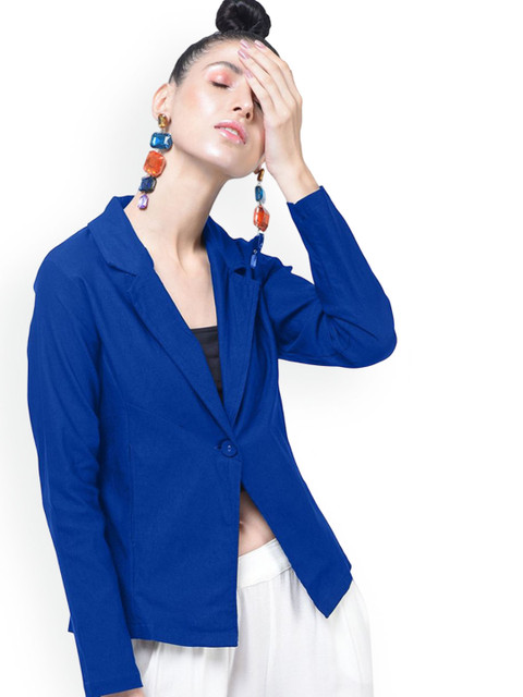 Moda Rapido Cotton Notched Lapel Collar Single-Breasted Blazer