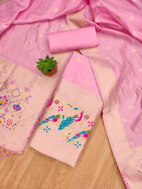 KALINI Ethnic Motifs Woven Design Unstitched Dress Material