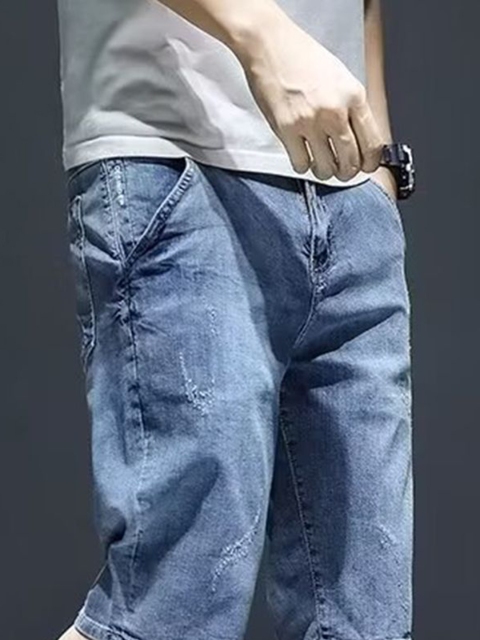 Mast & Harbour Men Mid-Rise Regular Fit Denim Shorts - Image 2