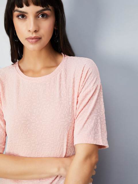 max Women Plus Size Abstract Printed Round Neck T-shirt - Image 2