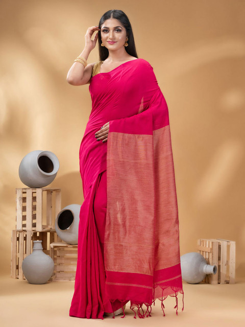 DESH BIDESH Woven Design Pure Cotton Handloom Khadi Saree