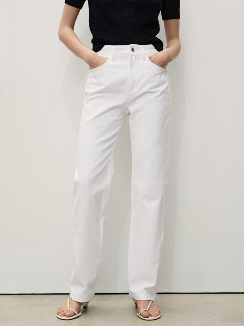 MANGO Straight Fit Mid-Rise Jeans