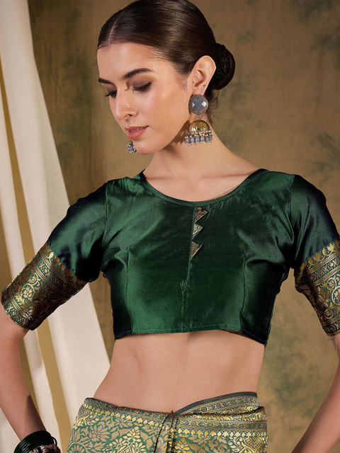 Sangria Woven Design Banarasi Saree With Blouse Piece - Image 7