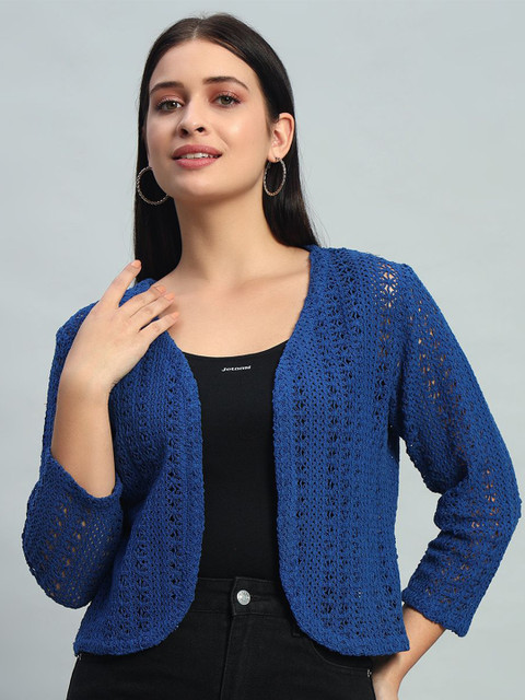 NATURE CRAFT Self Design Cotton Crop Shrug