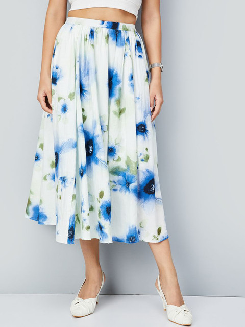 max Floral Printed Flared Midi Skirts