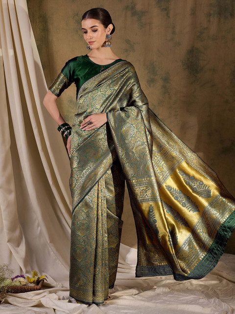 Sangria Woven Design Banarasi Saree With Blouse Piece - Image 2