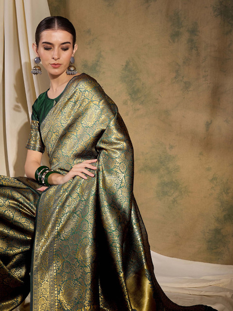 Sangria Woven Design Banarasi Saree With Blouse Piece - Image 5