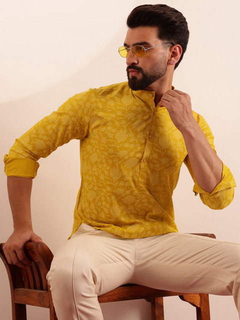 Anouk Men Floral Printed Short Kurta