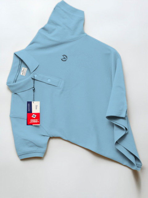 MACK JONNEY Men Solid Polo Collar Cotton T-shirt