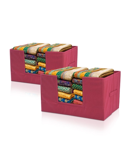 Kuber Industries Maroon 2 Pieces Cloth Organisers