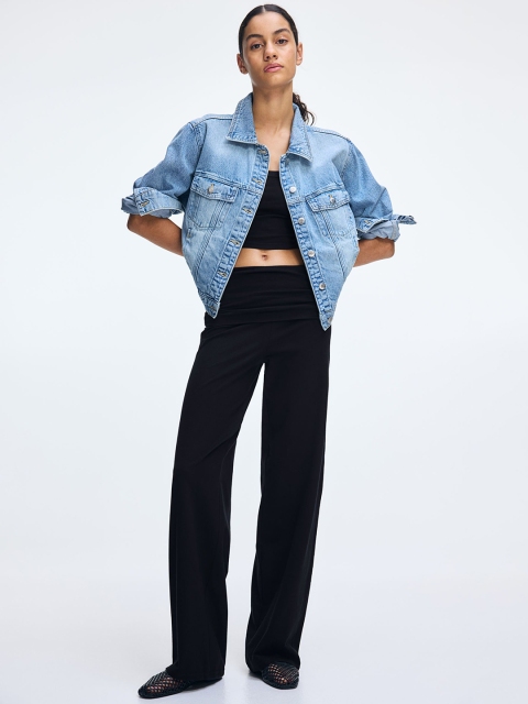 H&M Foldover-Waist Jersey Trousers