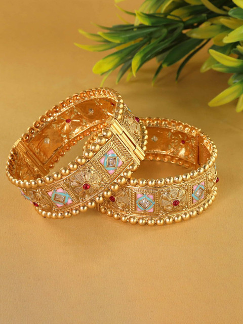 LAVAZZA Set Of 2 CZ Studded Kada Bangles