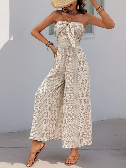 StyleCast Women Off-Shoulder Printed Jumpsuit