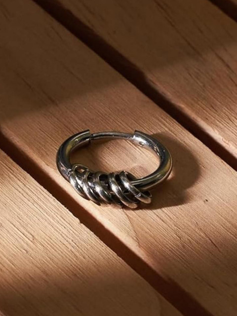 SALTY Stainless Steel Silver Plated Circular Shaped Studs Earring