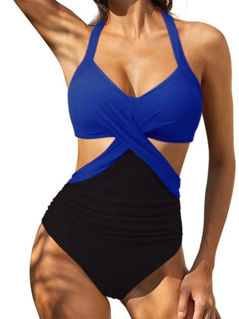 DressBerry Colourblocked Halter Neck Bodysuit