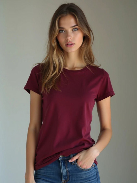 DressBerry Women Solid Round Neck T-shirt