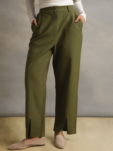 H&M Women Khaki Trousers