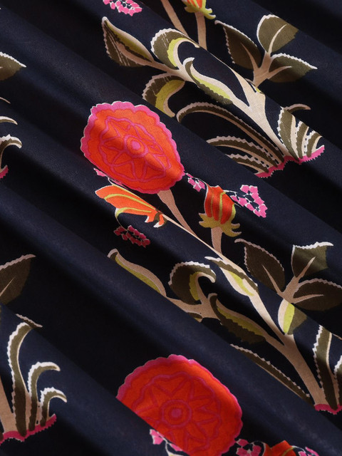 HANDICRAFT PALACE Floral Block Printed Pure Cotton Unstitched Dress Material