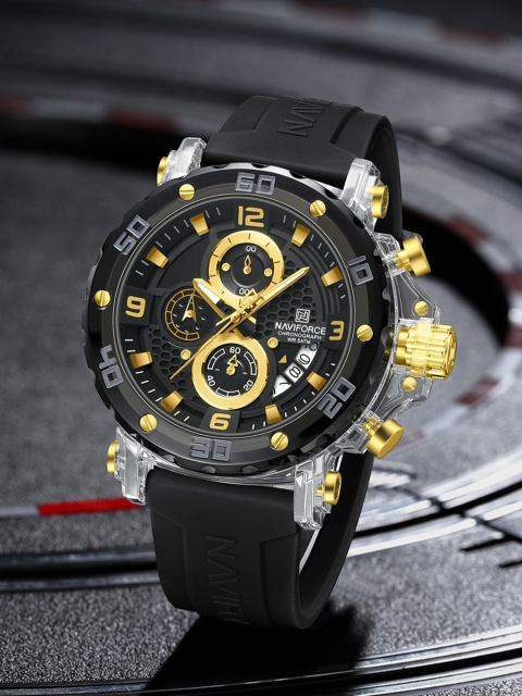 Naviforce Men Patterned Dial & Straps Analogue Chronograph Watch NF7123_S G B
