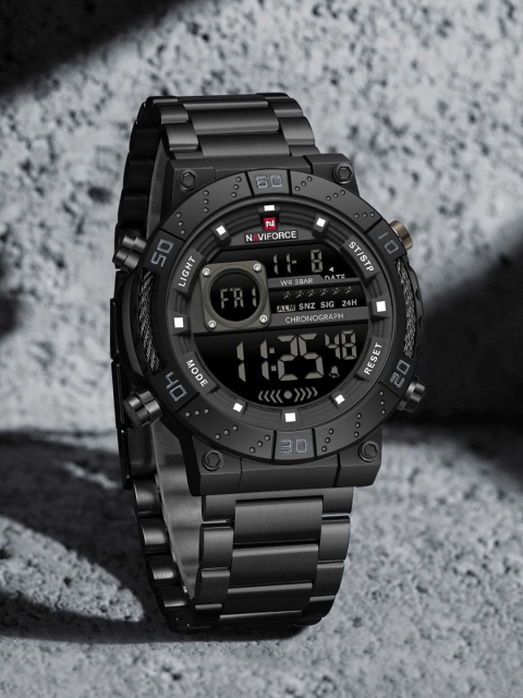 Naviforce Men Dial & Stainless Steel Bracelet Style Straps Digital Watch NF9241S_B B B