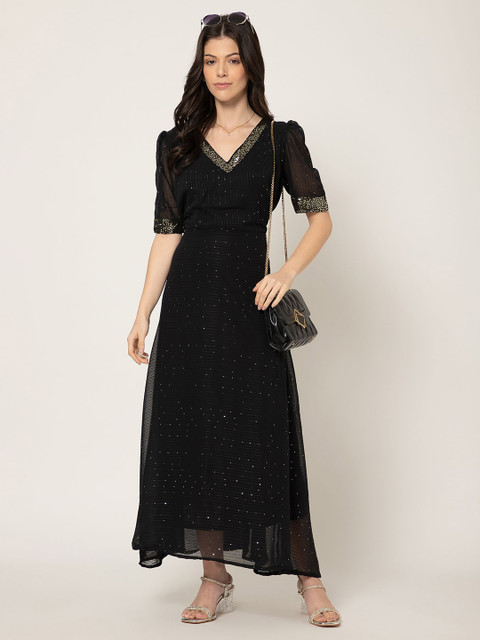 Bhavika Embellished V-Neck Maxi Dress