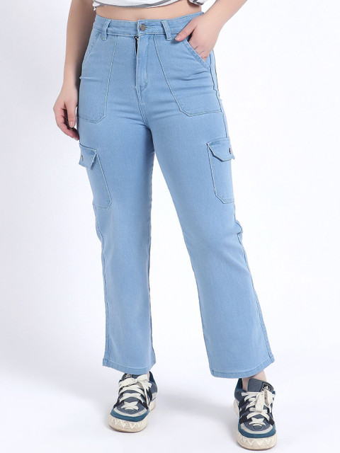 Hayler Women Regular Fit Mid-Rise Stretchable Cargo Jeans