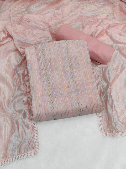 TAVAS Floral Embroidered Sequinned Unstitched Dress Material